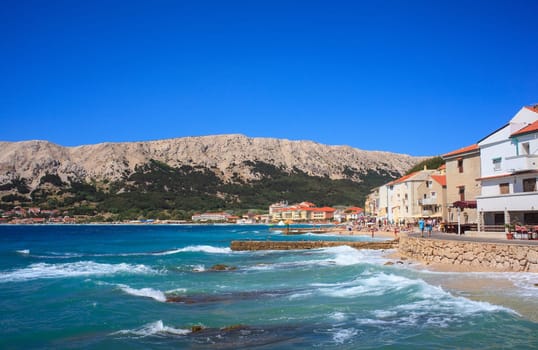 View of Baska, Krk island in Dalmatia - Croatia