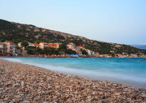 View of Baska, Krk island in Dalmatia - Croatia