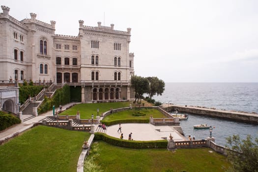 View of Miramare castle, Trieste - Italy