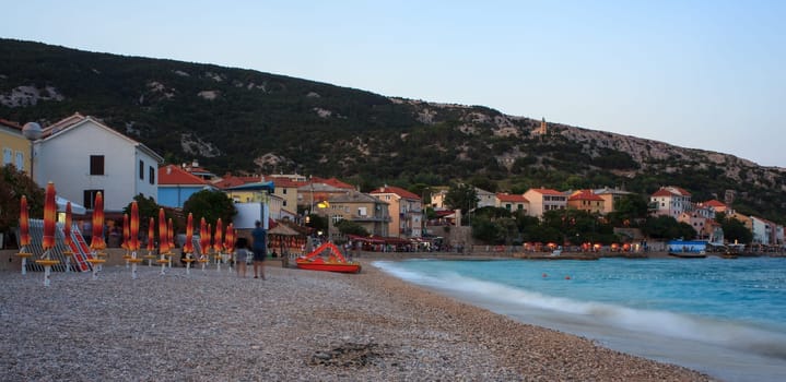 View of Baska, Krk island in Dalmatia - Croatia