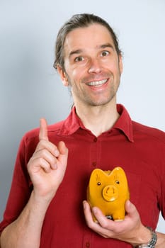 Man with Piggy Bank