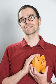 Man with Piggy Bank