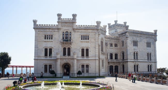 View of Miramare castle, Trieste - Italy