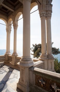 Columns of the patio, Miramare castle, Trieste - Italy