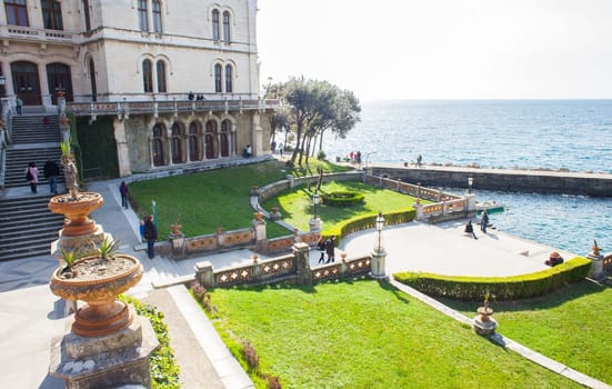 View of the Park, Miramare castle. Trieste - Italy