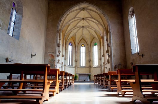 Interior of San Giovanni in Tuba church, San Giovanni di Duino - Italy
