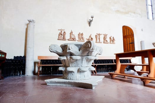 Interior of San Giovanni in Tuba church, San Giovanni di Duino - Italy
