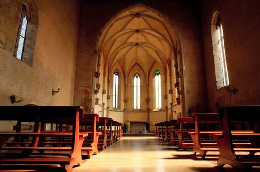 Interior of San Giovanni in Tuba church, San Giovanni di Duino - Italy