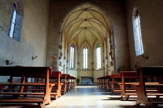 Interior of San Giovanni in Tuba church, San Giovanni di Duino - Italy