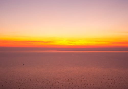 View of sunset in the Trieste sea
