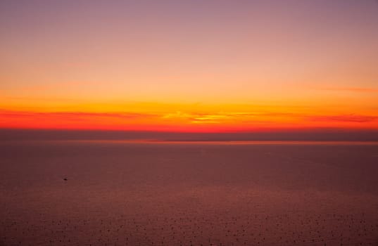 View of sunset in the Trieste sea
