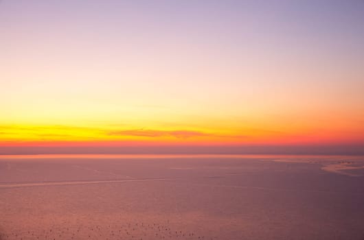 View of sunset in the Trieste sea