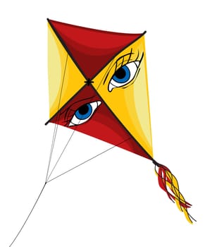 Illustration of isolated kite on white background