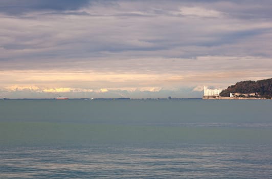 View of famous Miramare castle in Trieste - Italy