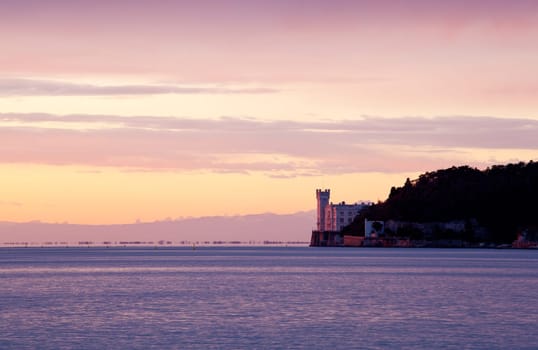 View of famous Miramare castle in Trieste - Italy