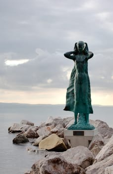 View of the "La mula de trieste"" - Statue on the sea - Italy"