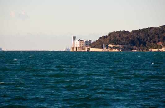 View of famous Miramare castle in Trieste - Italy