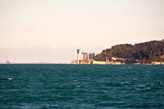 View of famous Miramare castle in Trieste - Italy