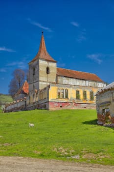 Felmer fortified church in a small village of Transylvania, Romania.