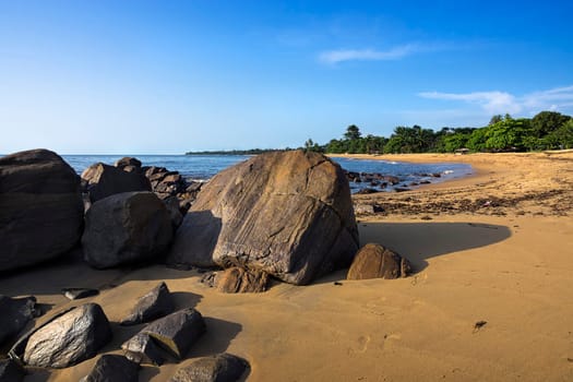 Rocks on the paradisiacal beach