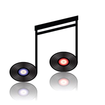 colorful illustration with musical note for your design
