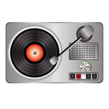 colorful illustration with  record player for your design