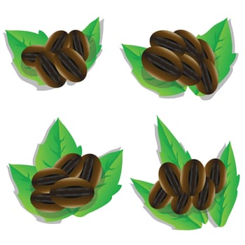 colorful illustration with coffee beans for your design