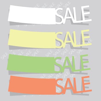 colorful illustration with sale labels for your design