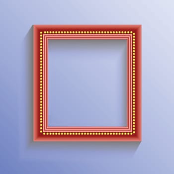 red frame on blue background for your design
