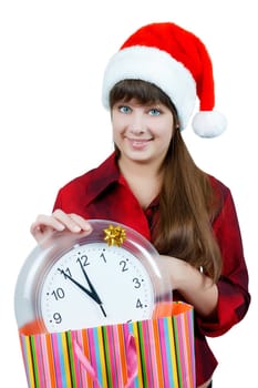 The girl on Christmas Eve with the clock