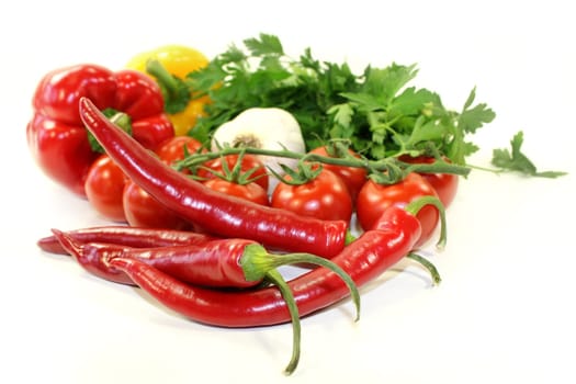 various vegetables against a white background