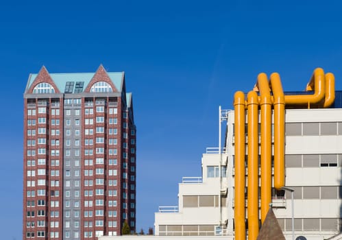 modern architecture in Rotterdam, Netherlands. Rotterdam is the second largest city of the Netherlands with over 600,000 residents.
