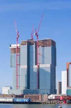 modern builing under construction in Rotterdam