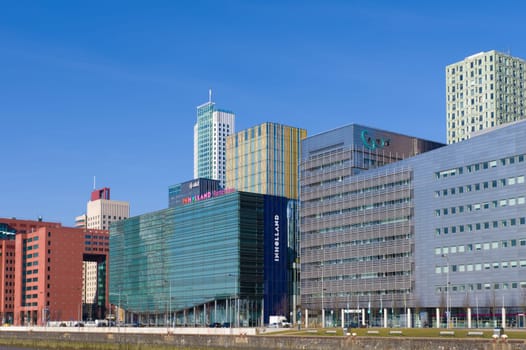 view on the Rotterdam business district