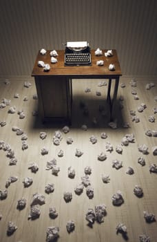 office of a journalist or author with an old typewriter