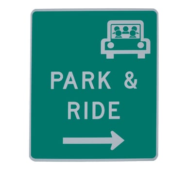 Road sign - Park & Ride, isolated.