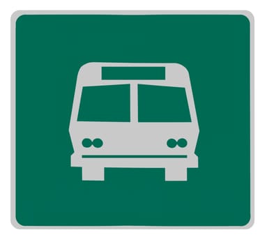 road sign - bus station, isolated.