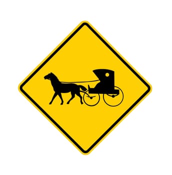 road sign - Amish buggy and horse.
