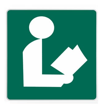 road sign - library green.