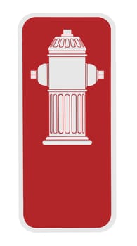 sign - fire hydrant, white on red background