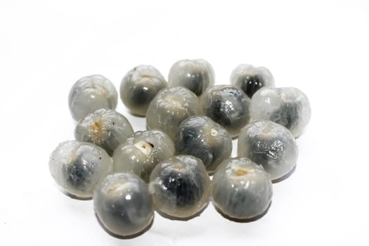 Close up of longan on a white background
