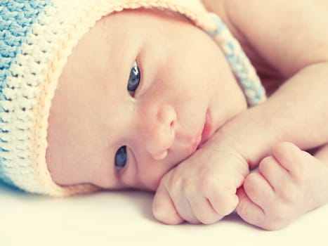 Cute beautiful baby close-up portrait