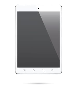 illustrations of portable mini tablet, replace screen with own images.