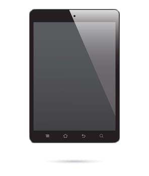 illustrations of portable mini tablet, replace screen with own images.