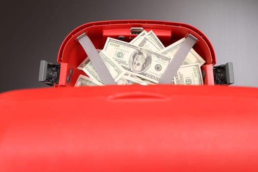 A Suitcase with lots of dollars.