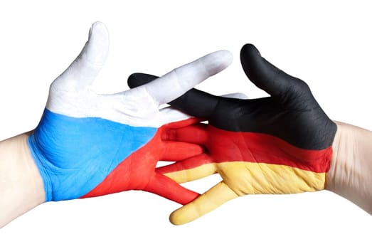 germany and czech republic giving hands