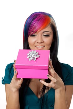 beautiful woman with a gift
