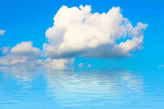 blue sky with cloud closeup