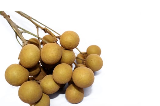 Fresh lychees on the white background