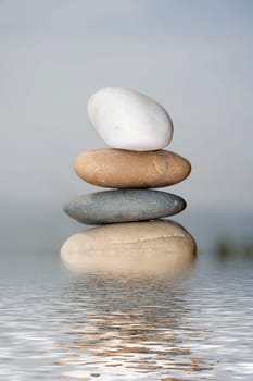 Pile of balanced sand stones isolated
